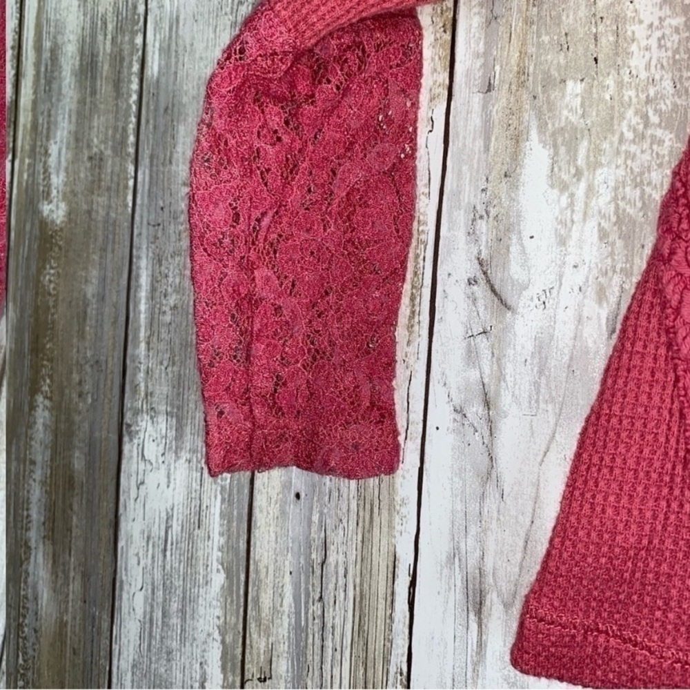 Lucky Brand Kids Pink Lace Sleeve Top - Picture 3 of 4